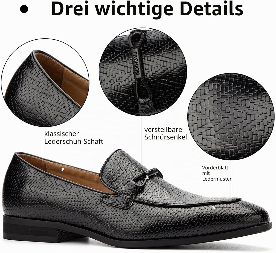 MEIJIANA Herren Mokassins Herren Elegante Schuhe Herren Casual Slip on Anzugschuhe 42 EU Schwarz 01,