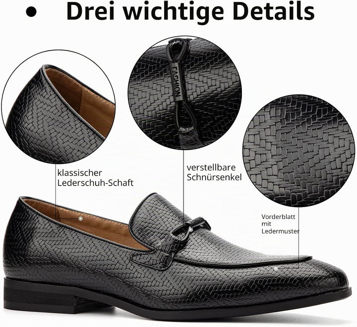 MEIJIANA Herren Mokassins Herren Elegante Schuhe Herren Casual Slip on Anzugschuhe 42 EU Schwarz 01,