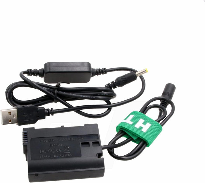 HangTon Power Bank USB 5V auf EP-5B DC Kupplung für Nikon D7000 D7100 D7200 D7500 D500 D610 D750 D80