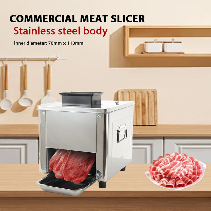 Fleischschneidemaschine Kommerzieller Fleisch Allesschneider 850W, Elektrische Aufschnittmaschine Le
