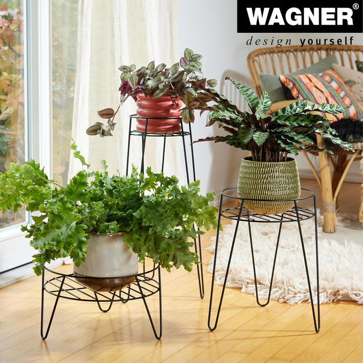 WAGNER Pflanzenständer - HAIRPIN STYLE - Ø 34 x 20 cm, für Aussenbereich + Innenbereich, Blumenständ