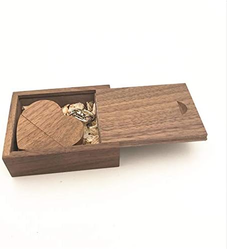 A Plus+ 10 Stück USB 3.0 Speicherstick 16GB Holz USB Flash Drive mit Holzbox (Herzform) 16GB USB 3.0