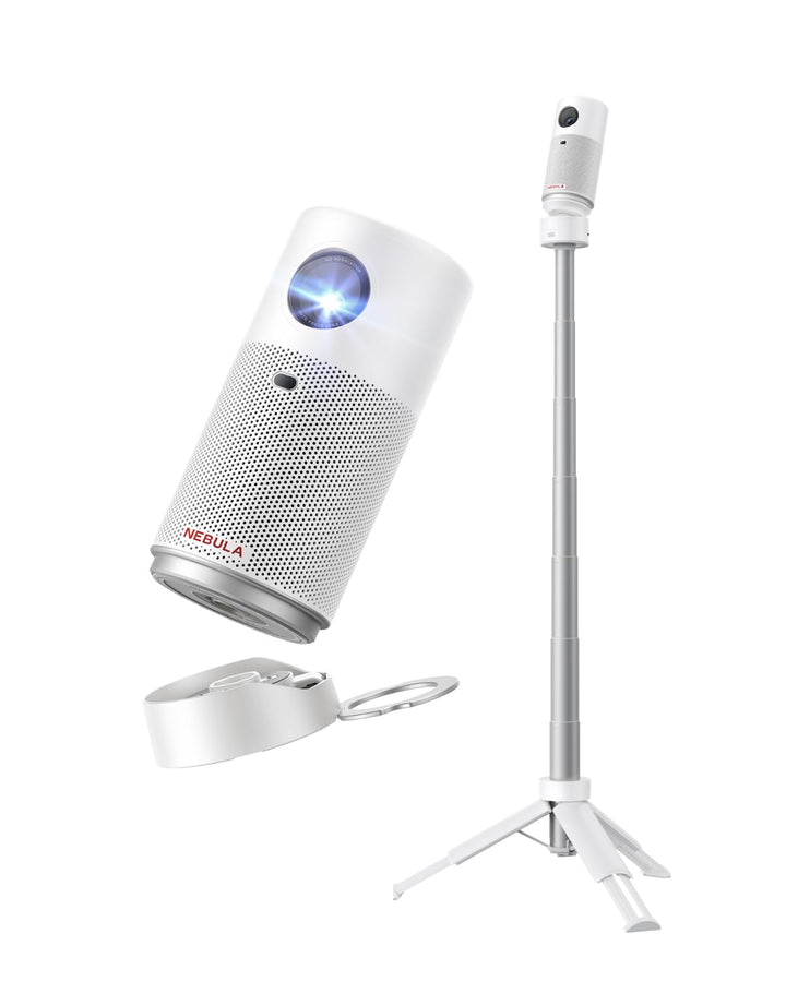 NEBULA Capsule Air Projektor mit Google TV, offiziell Lizenziertes Netflix, 720p Smarter Mini-Beamer