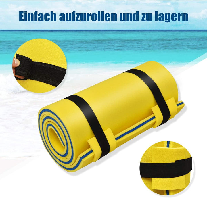 COSTWAY Schwimmmatte 355 x 183 cm, Schwimmende Wassermatte bis 400 kg belastbar, Schwimmmatte aus re
