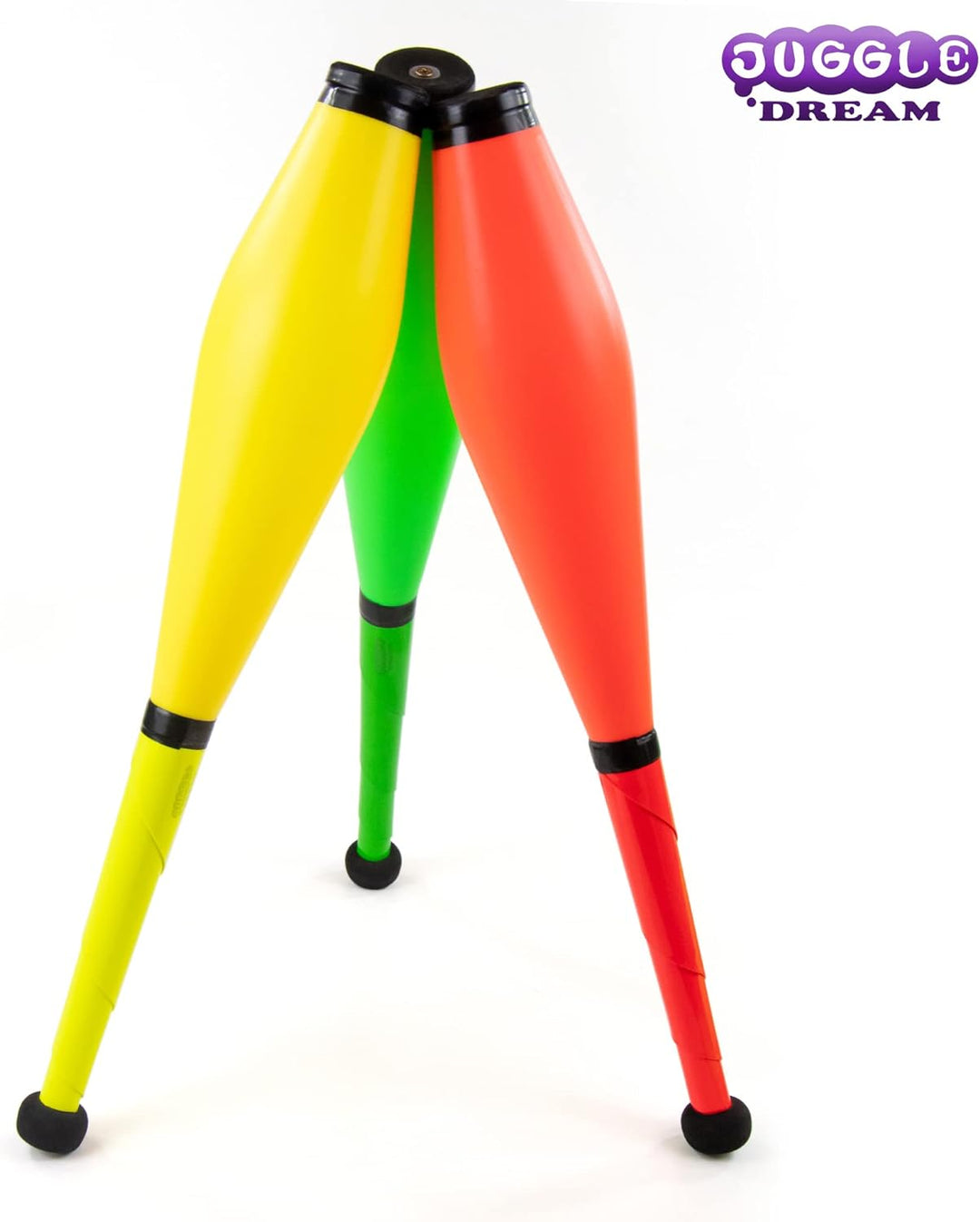3 x JuggleDream Jonglierschläger Orange, Gelb, Grün, Orange, Gelb, Grün