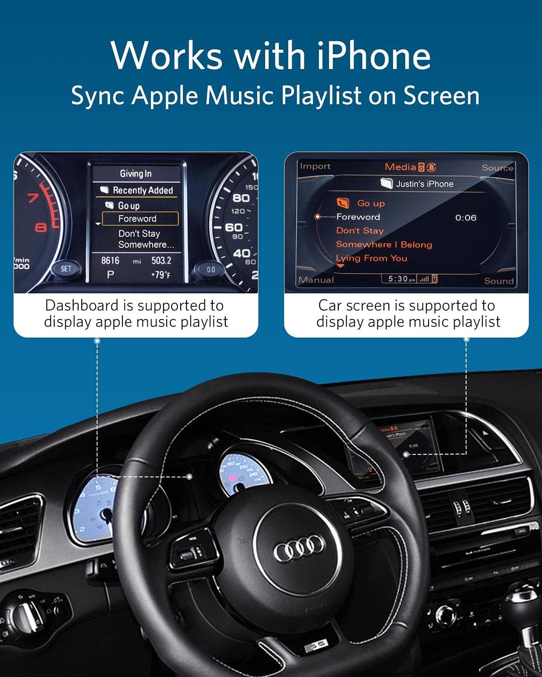 Airdual Bluetooth Adapter für Audi MMI 2G AMI iPod Kabel (2009 oder früher) Music Receiver Car Kit…