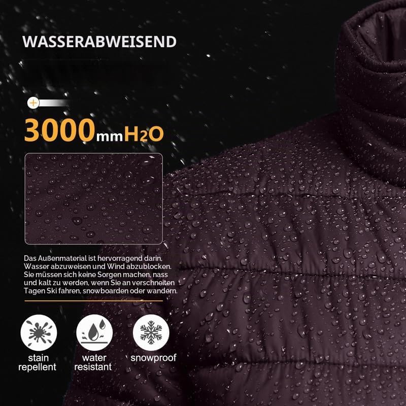 Outdoor Ventures Damen Steppjacke Leichte Warme Packbare Übergangsjacke Puffer Jacke für Frauen Gefü