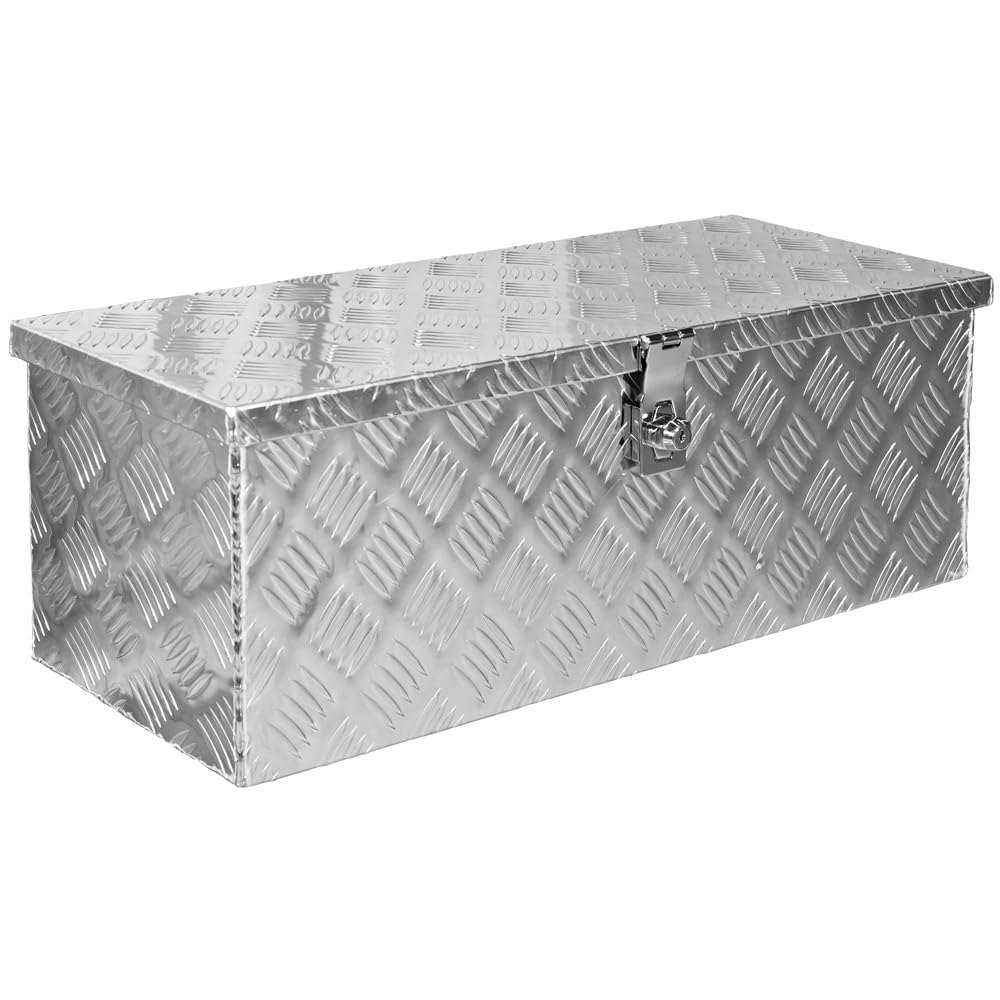 Trucky Truckbox, Deichselbox Aluminium, Anhängerbox 15 Grössen, Werkzeugkiste mit Schloss und Schlüs