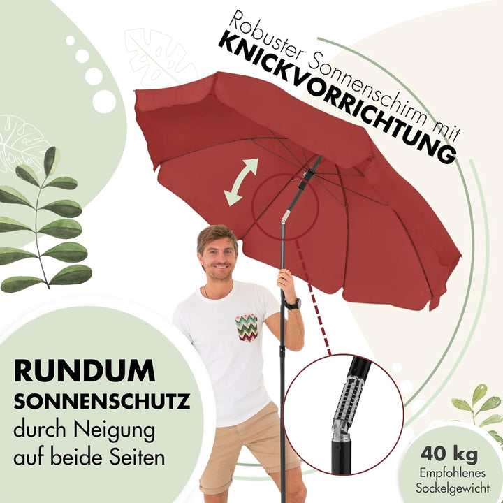 derby Strandschirm Mittelmast, ⌀ 196 cm bordeaux