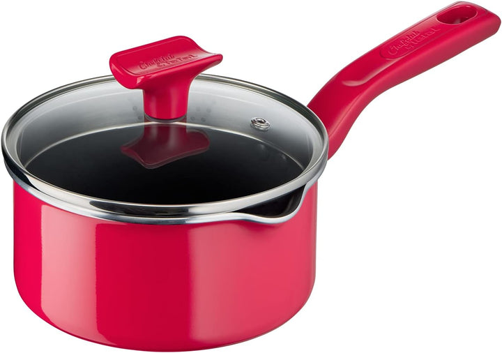 Tefal G80622 Chefclub Stielkasserolle 16 cm + Glasdeckel | Titanium Antihaftversiegelung | Thermo-Si