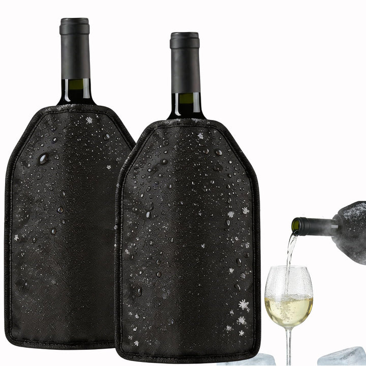 2er Set Weinkühler Manschette mit Gel - Universeller Kühlmanschette für Wein, Sekt, Champagner & Fla