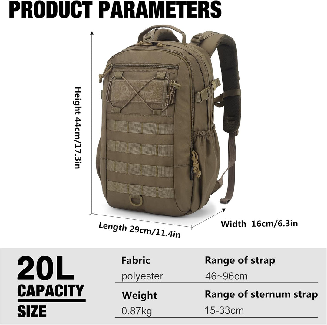 Mardingtop 20L Militär Rucksack Herren Wanderrucksack Trekkingrucksack Tactical Backpack mit MOLLE-S