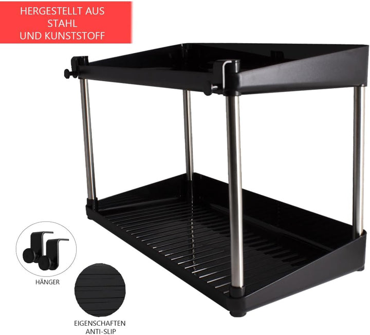 Unter der Spüle Küchenbecken Organizer, Reinigungsmittel Rack, Schrank Organisator (Black, Small) Sm