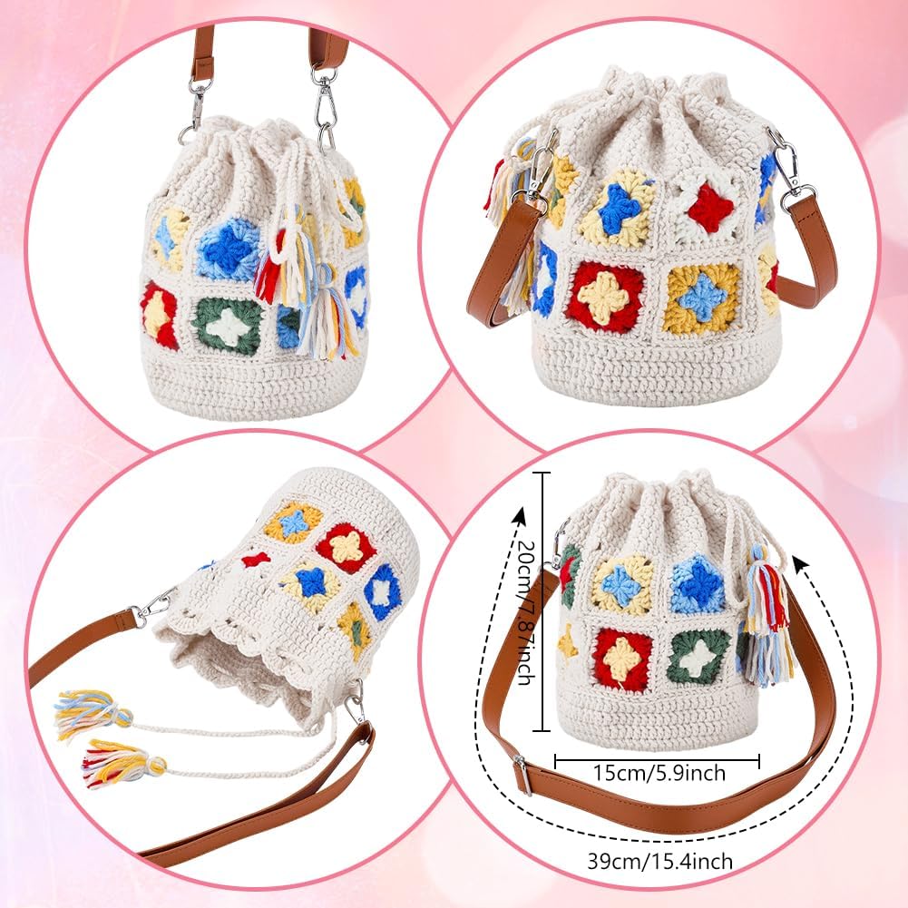 FREEBLOSS DIY Häkel Beuteltaschen Set Für Anfänger Mit Schritt Für Schritt Video Tutorials. DIY Umhä
