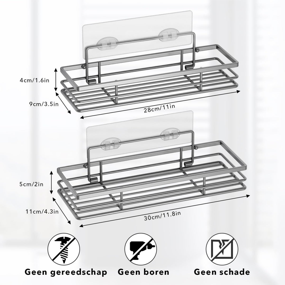 saffruff Duschablage Ohne Bohren 2 Stück Duschregal Duschkorb Badezimmer Organizer Badezimmer Regal