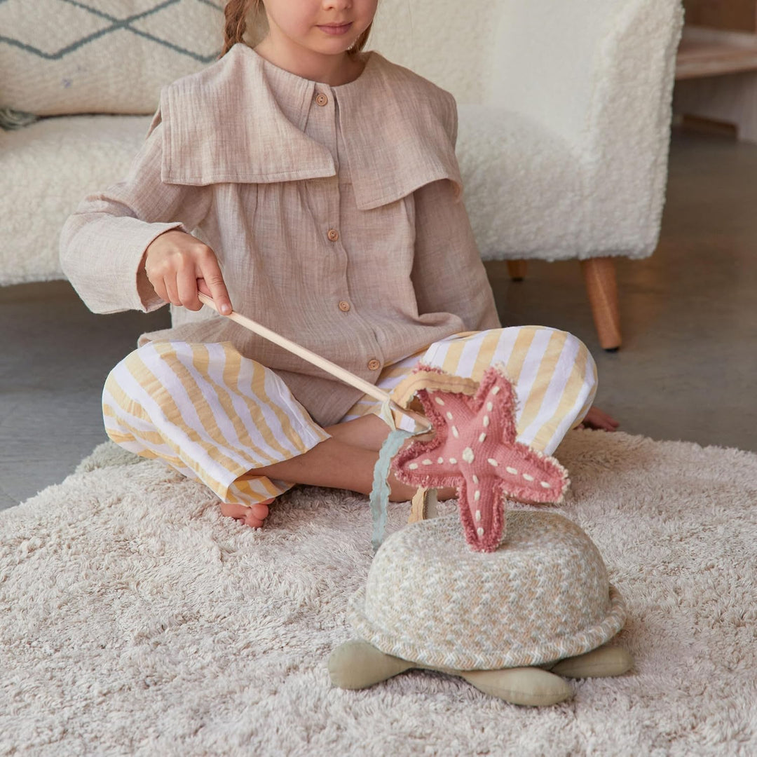 Lorena Canals Kinderkorb Schildkröte Olive Elfenbein Natur .22x25x10 cm, 22x25x10 cm