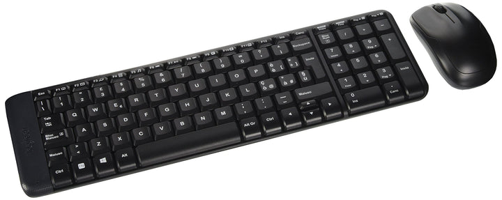 Logitech MK220 Kompaktes, Kabelloses Set mit Tastatur und Maus für Windows, Italienisches QWERTY-Lay