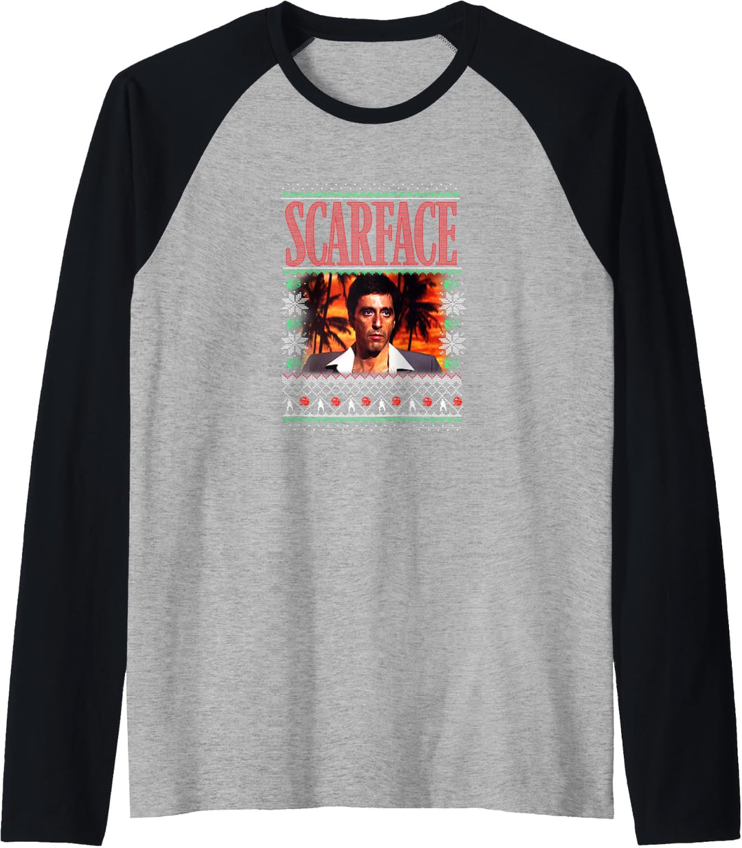 Scarface Christmas Style Knit Design Raglan