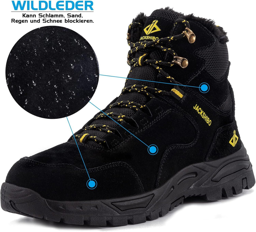 JACKSHIBO Winterschuhe Herren Winterstiefel Damen Warme Gefüttert Stiefel Wasserdicht Rutschfest Sch