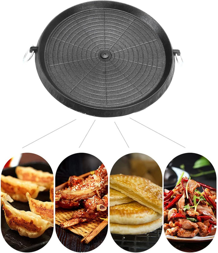 HERCHR Koreanische BBQ Grillpfanne, beschichtete Antihaft Grillplatte, Doppeldicke Aluminiumlegierun