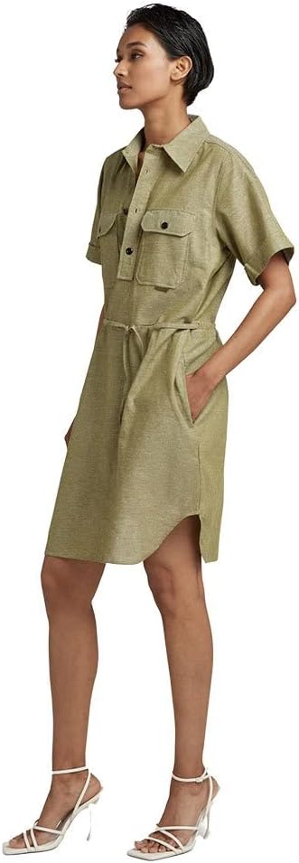 G-STAR Damen Millery Pockets Kleid Dresses, Mehrfarben (Avocado/Milk D22858-d123-d857)