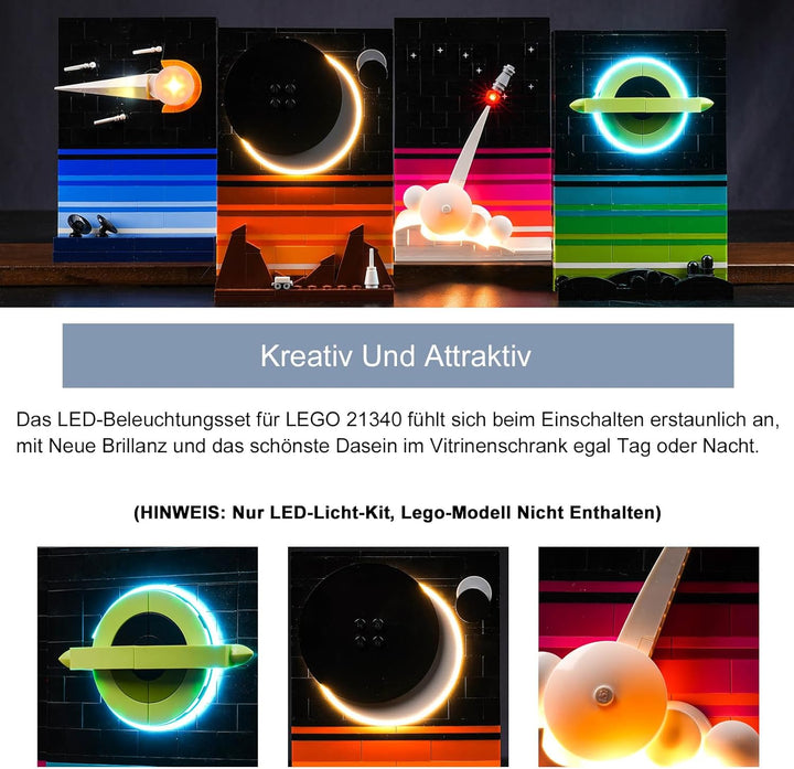 Fernbedienung Licht-Kit für Lego 21340 Ideas Tales of The Space Age (Kein Lego-Modell), Led Beleucht