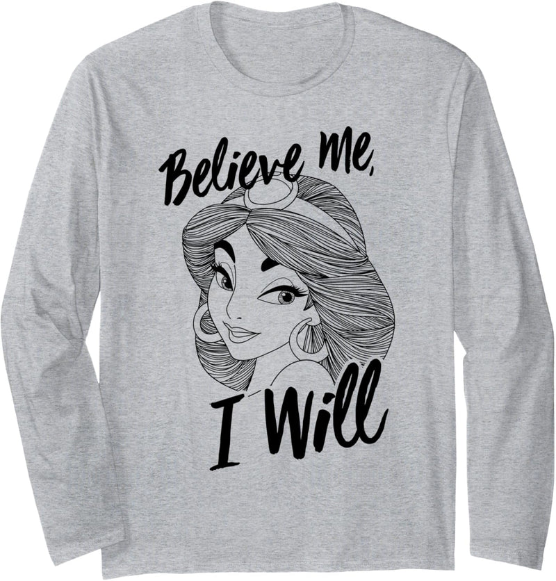 Disney Aladdin Jasmine Believe Me I Will Outline Portrait Langarmshirt