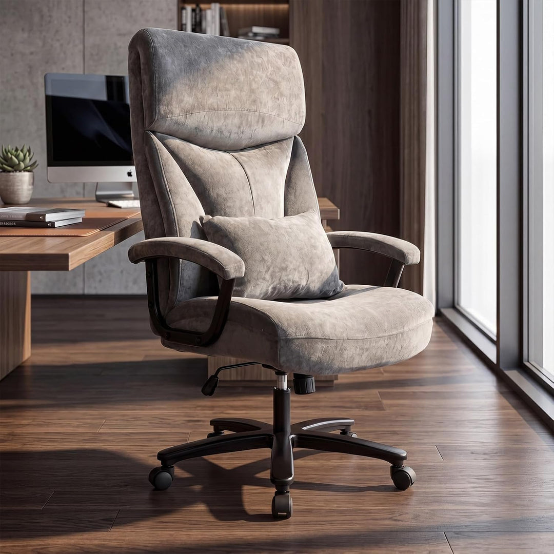 Ergonomischer Bürostuhl 200KG Schreibtischstuhl mit 4-stufiger Gasdruckfeder, Hoher Rückenlehne und