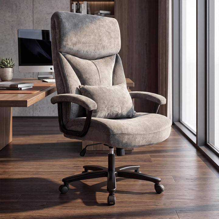 Ergonomischer Bürostuhl 200KG Schreibtischstuhl mit 4-stufiger Gasdruckfeder, Hoher Rückenlehne und