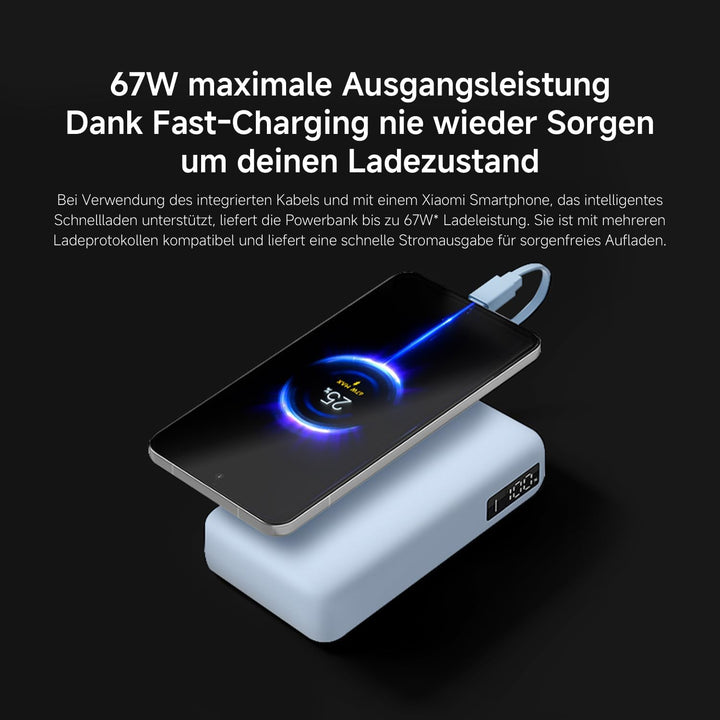 Xiaomi 67W Power Bank 20.000mAh mit USB-C Kabel, Tragbares Ladegerät, Tan Beige 20.000 Std, Beige 20
