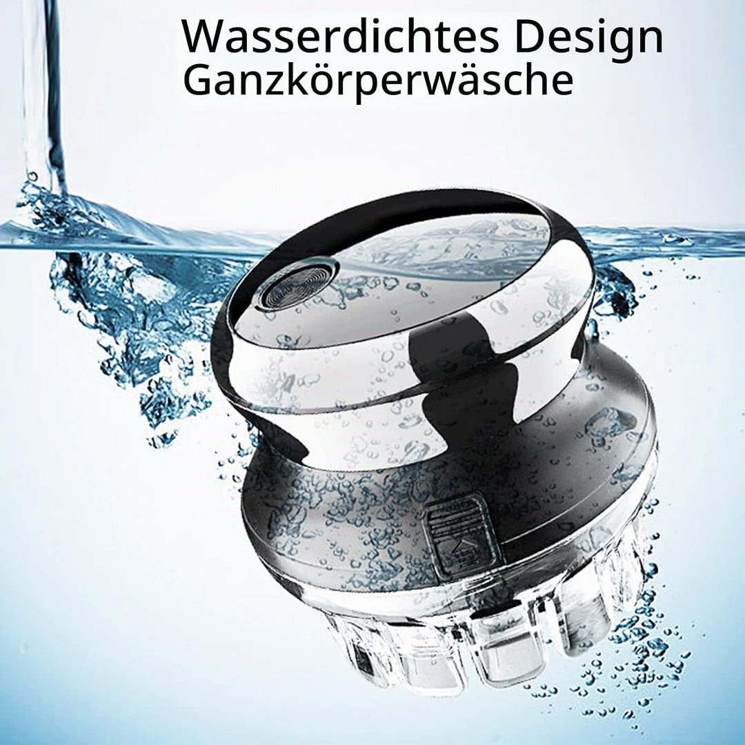 lyrlody Elektrischer Rotationsrasierer, Stahl, Wasserdicht, Elektrischer Kopfhaarrasierer, Wiederauf