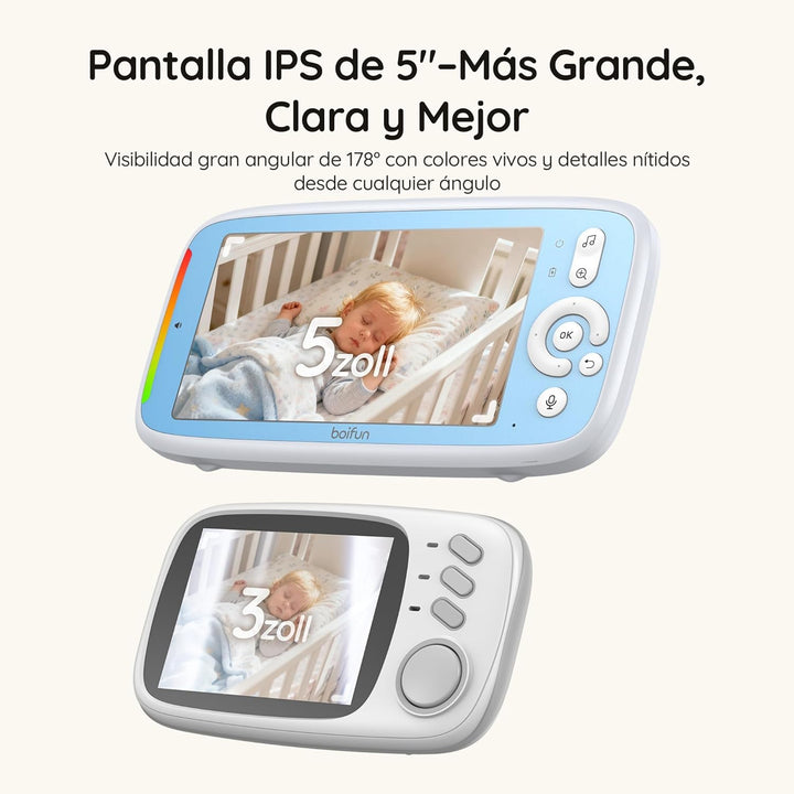 BOIFUN Babyphone mit Kamera Blau ES SET, Blau ES SET