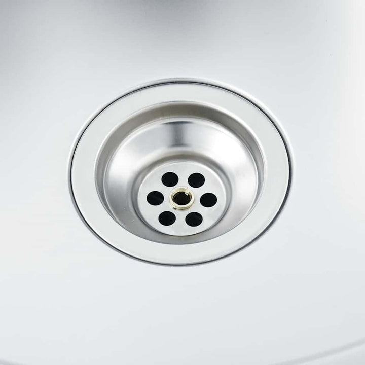 vidaXL Handgemachte Einbauspüle mit Hahnloch Wasserabfluss in X-Form Edelstahlspüle Küchenspüle Spül