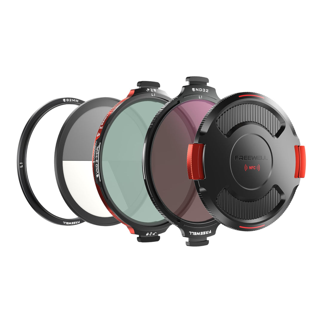 Freewell 82 mm L1 Real Locking VND/CPL Filter All Day Kit - Hybrid VND/CPL 3-10 Stops with ND32, Tru