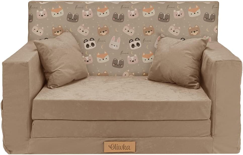 Flumi Personalisierte Kindercouch Kinder Sessel Sofa Schlafsofa jugendzimmer mit Gravur KINDERNAME S