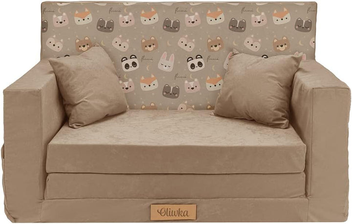 Flumi Personalisierte Kindercouch Kinder Sessel Sofa Schlafsofa jugendzimmer mit Gravur KINDERNAME S