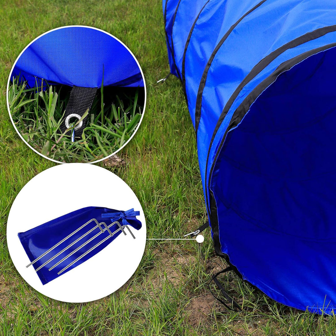 lionto Outdoor Tunnel robust für grosse &amp; kleine Hunde, 200x40 cm, Faltbarer Spieltunnel für Kinder