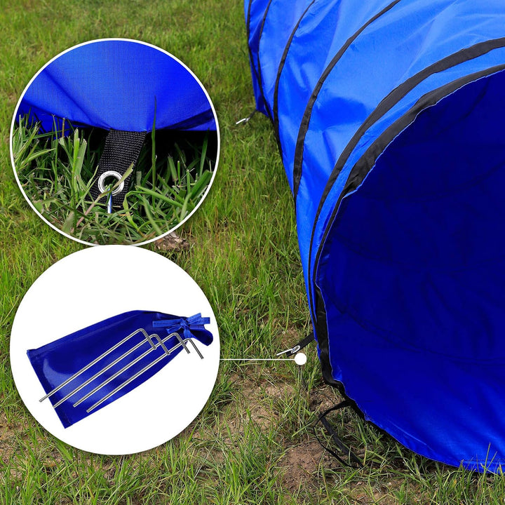 lionto Outdoor Tunnel robust für grosse &amp; kleine Hunde, 200x40 cm, Faltbarer Spieltunnel für Kinder