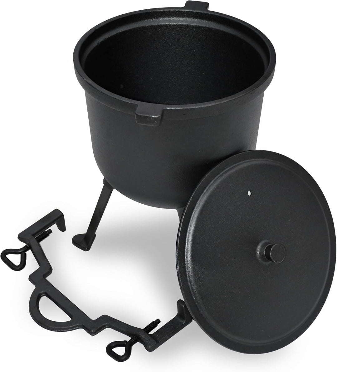 Gusseiserner Kochtopf, Jagd-Topf, Bräter für Lagerfeuer und Grill 8L 10L (10L), 10L