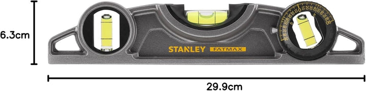 Stanley FatMax Pro Torpedo-Wasserwaage, Aluminium (magnetisch, 25 cm Länge, horizontale/vertikale/45