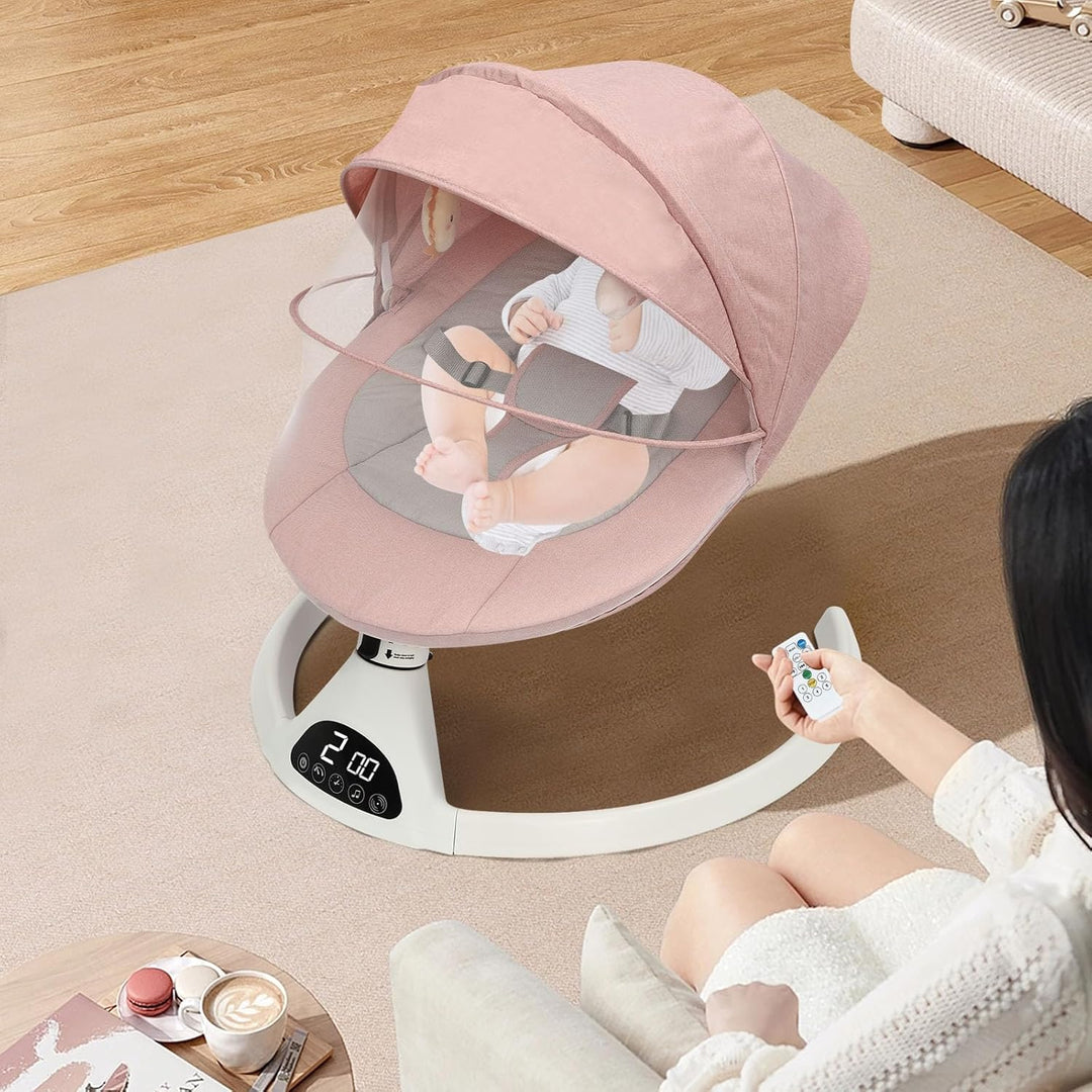 Elektrische Babywippe, Babywippe mit Bluetooth, Schaukelstuhl mit Fernbedienung for babies aged 0-12