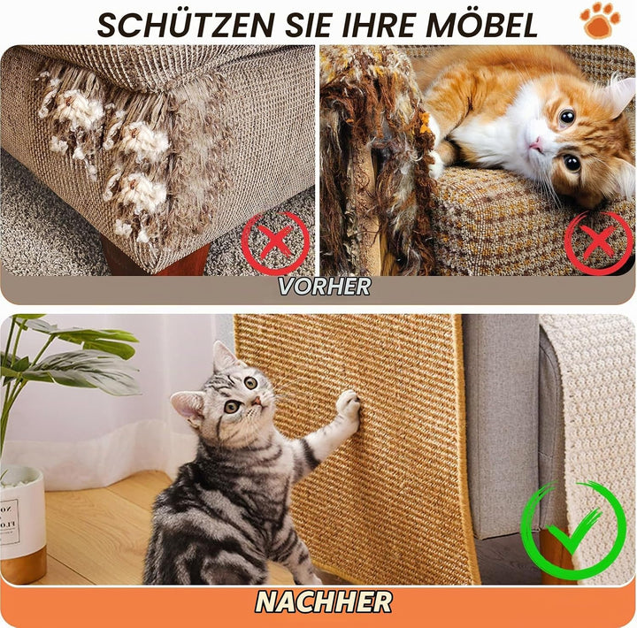 Kratzmatte Katze 40 * 60cm, 2 Stück Sisal Kratzbrett Wand, Kratzwand für Katzen, Kratzbretter, Kratz