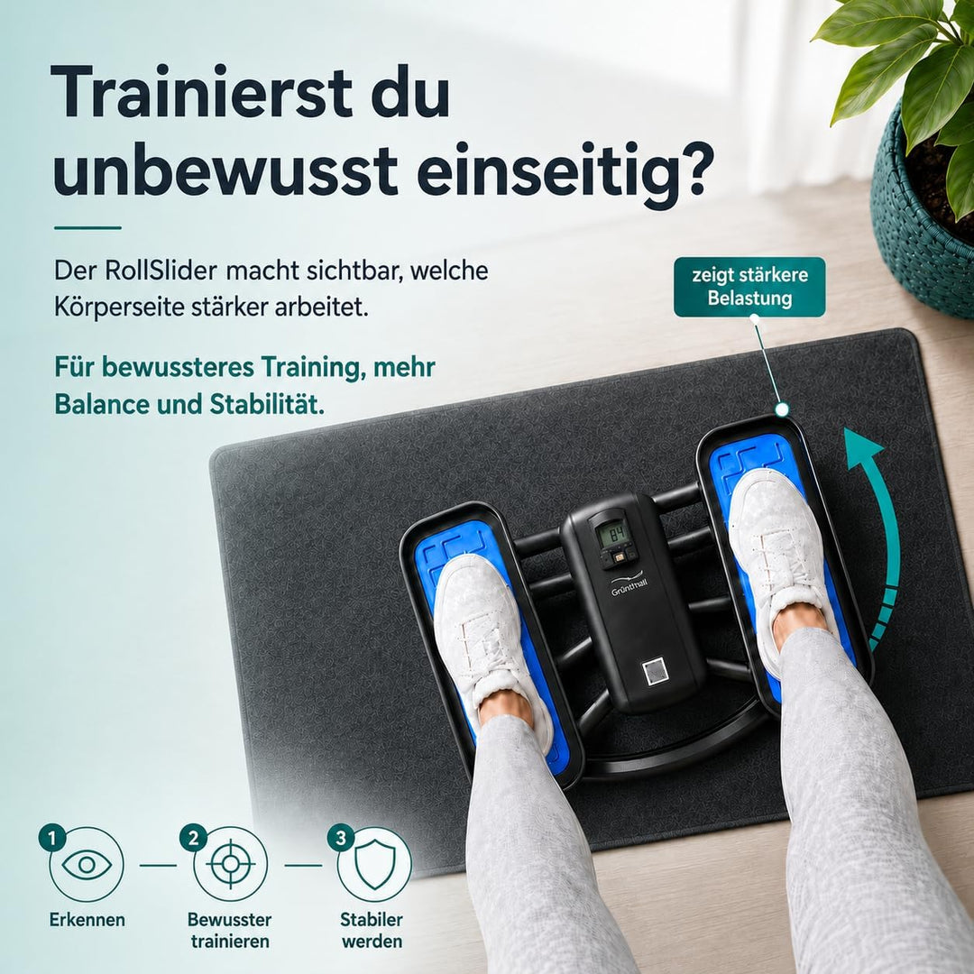Mini Stepper Alternative - Rollslider - Fitnessgerät für zuhause - leise &amp; gelenkschonend kompakt mi