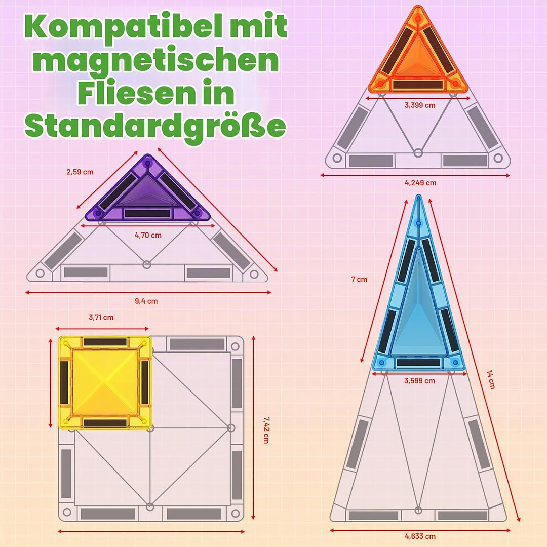 Magneverse Magnetische Bausteine 56 Teile im Metallkoffer - Magnetbausteine als Reisespielzeug für B