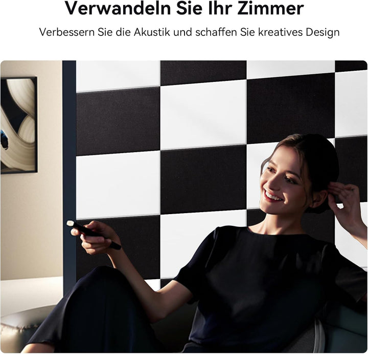 12 Stück Akustikplatten selbstklebend, Abdeckung 1.44㎡, 30*40*0.9cm, Schallschutz &amp; Schalldämmung fü