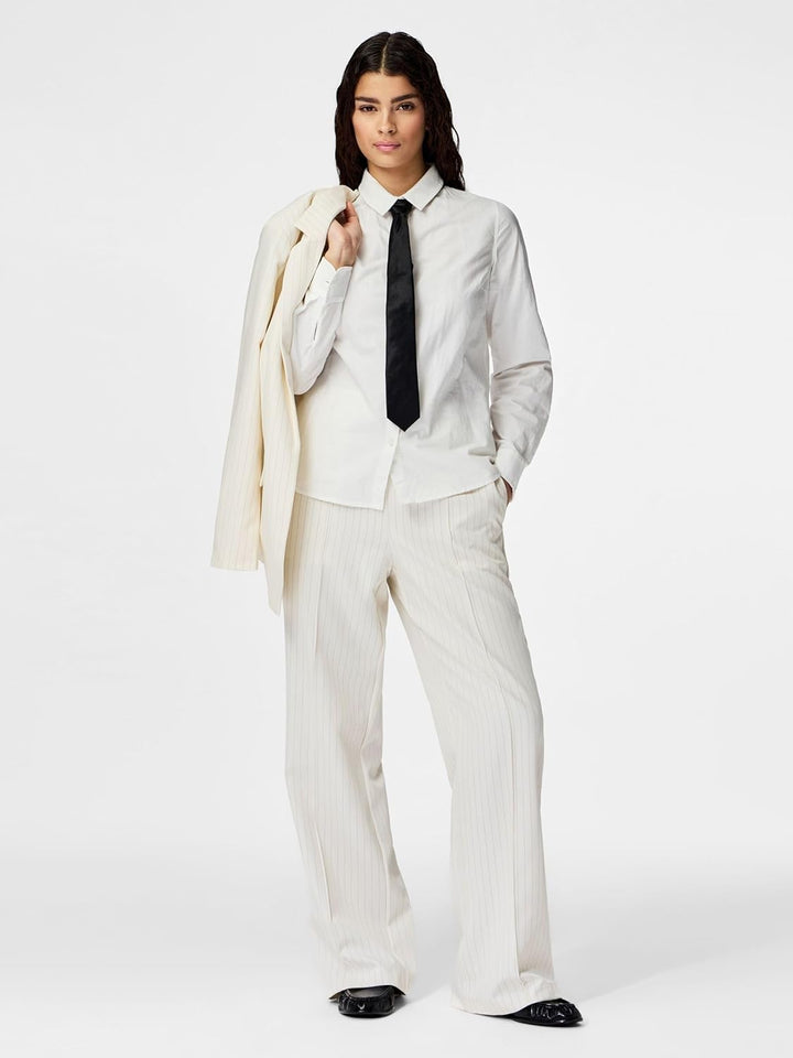 PIECES Female Hose mit weitem Bein PCBOZZY Gestreift S Birch, S Birch