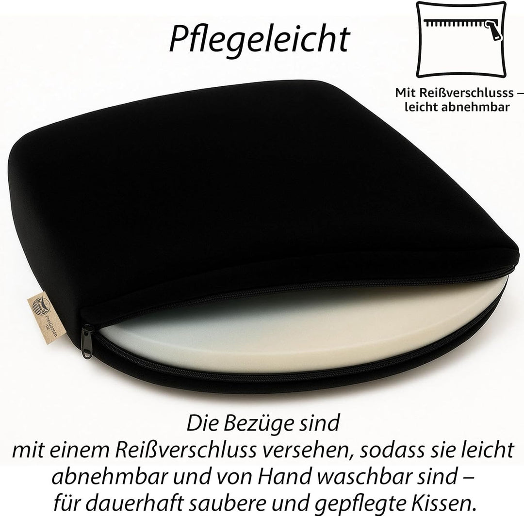 SILUK Sitzkissen 4er Set – Wasserdicht, Weich & Dick, Abnehmbarer Bezug mit Reissverschluss, Outdoor