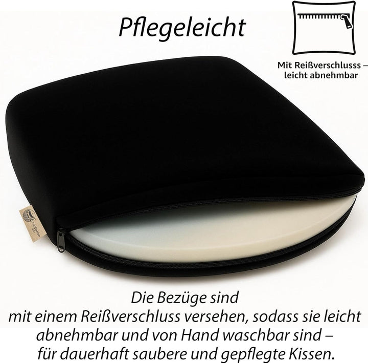 SILUK Sitzkissen 4er Set – Wasserdicht, Weich & Dick, Abnehmbarer Bezug mit Reissverschluss, Outdoor