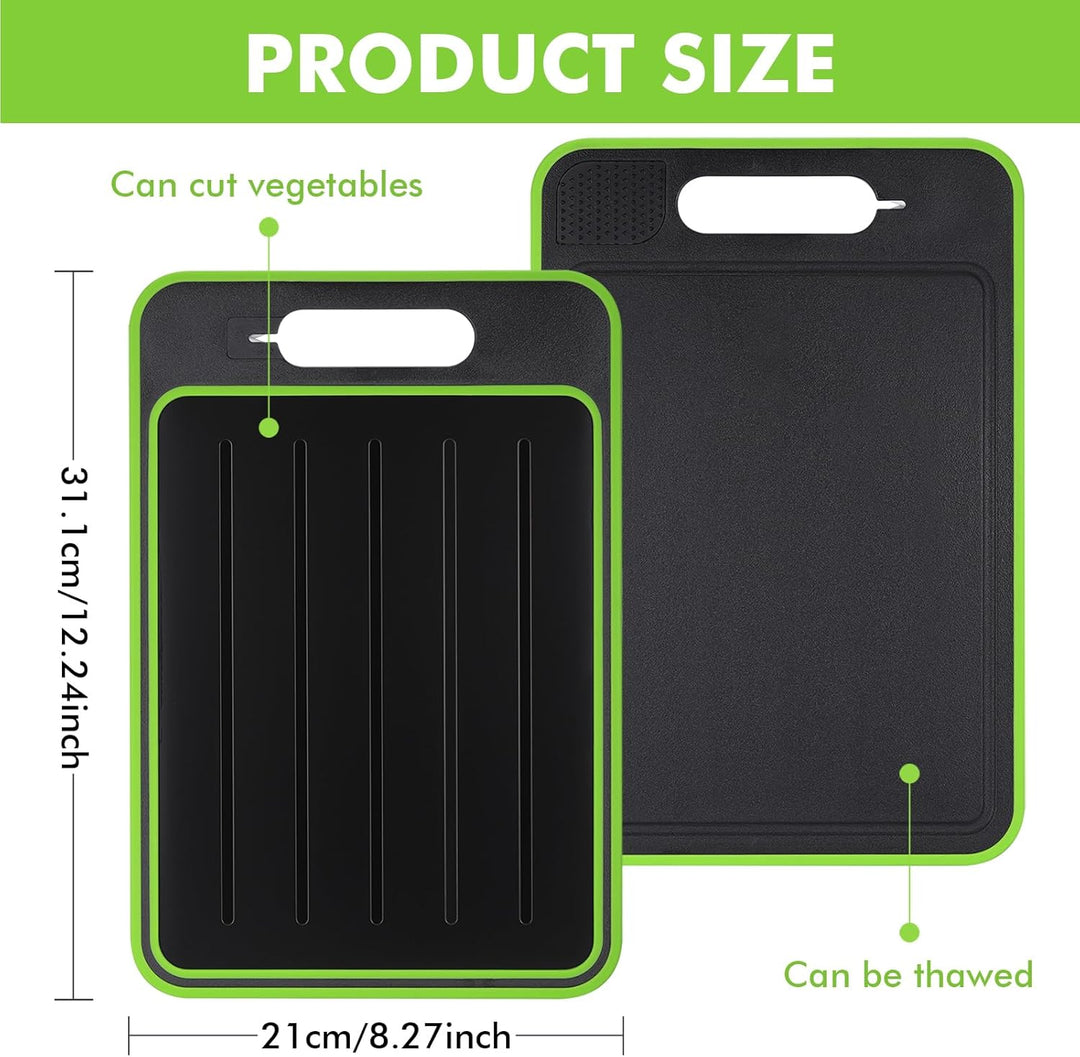 4 in 1 Auftauplatte Schneidebrett, Aluminium Auftauplatte für beschleunigtes Auftauen, Multifunktion