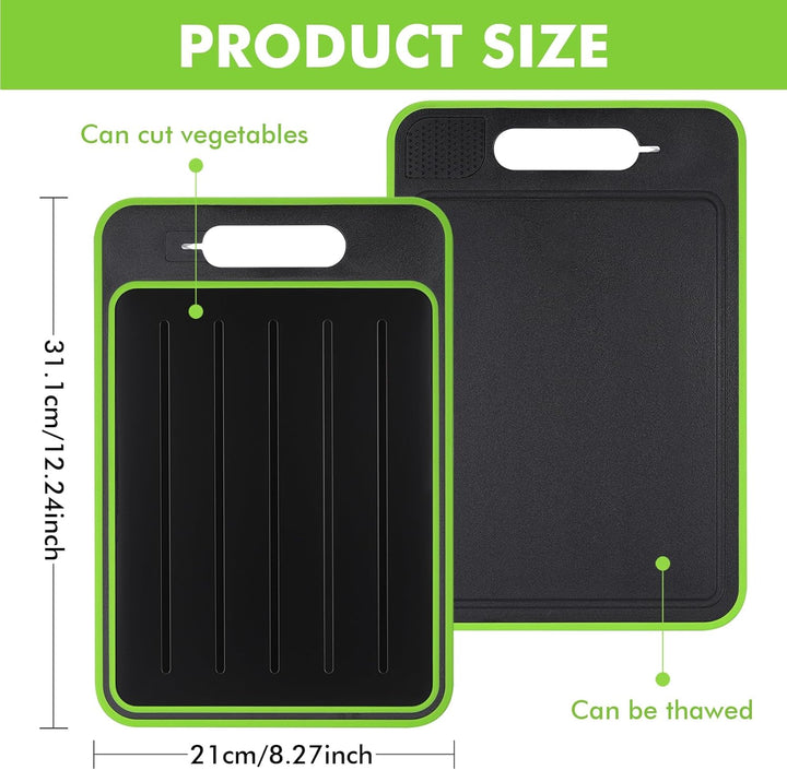 4 in 1 Auftauplatte Schneidebrett, Aluminium Auftauplatte für beschleunigtes Auftauen, Multifunktion